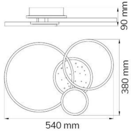 Wofi 11657 - LED Ściemnialny żyrandol natynkowy KIAH LED/32,5W/230V 3000K