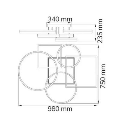 Wofi 11981 - LED Ściemnialny żyrandol natynkowy VAASA LED/80W/230V