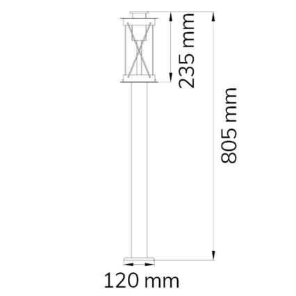 Wofi 12236 - Lampa zewnętrzna DELIAN 1xE27/10W/230V IP54 80,5 cm