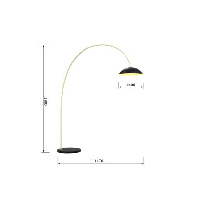 Wofi 3001-104 - LED Ściemnialna lampa podłogowa ROSCOFF LED/21W/230V czarna/złota