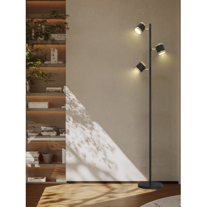 Wofi 3003-304S - LED Lampa podłogowa ściemnialna TOULOUSE LED/21W/230V czarna/złota