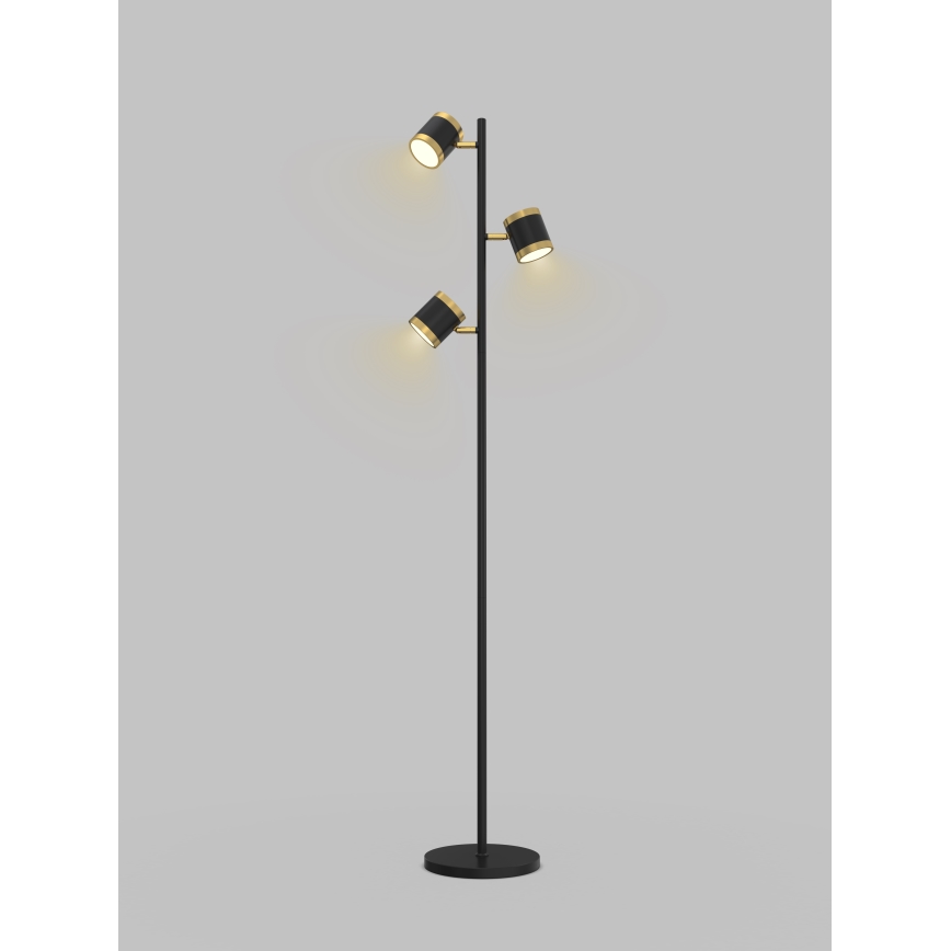 Wofi 3003-304S - LED Lampa podłogowa ściemnialna TOULOUSE LED/21W/230V czarna/złota