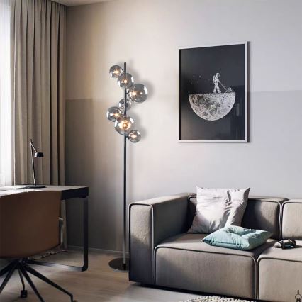 Wofi 3014-705W - LED Lampa podłogowa VILLA 7xG9/3W/230V czarna