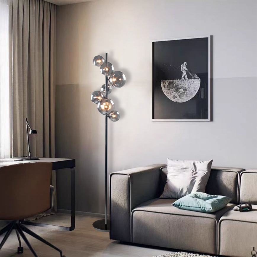 Wofi 3014-705W - LED Lampa podłogowa VILLA 7xG9/3W/230V czarna