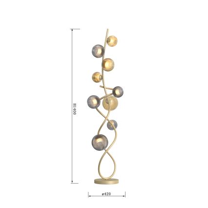 Wofi 3015-904 - LED Lampa podłogowa METZ 9xG9/3,5W/230V złota/szara