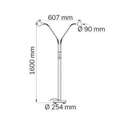 Wofi 307102640000 - LED Ściemnialna lampa podłogowa NOIS 2xLED/5W/230V