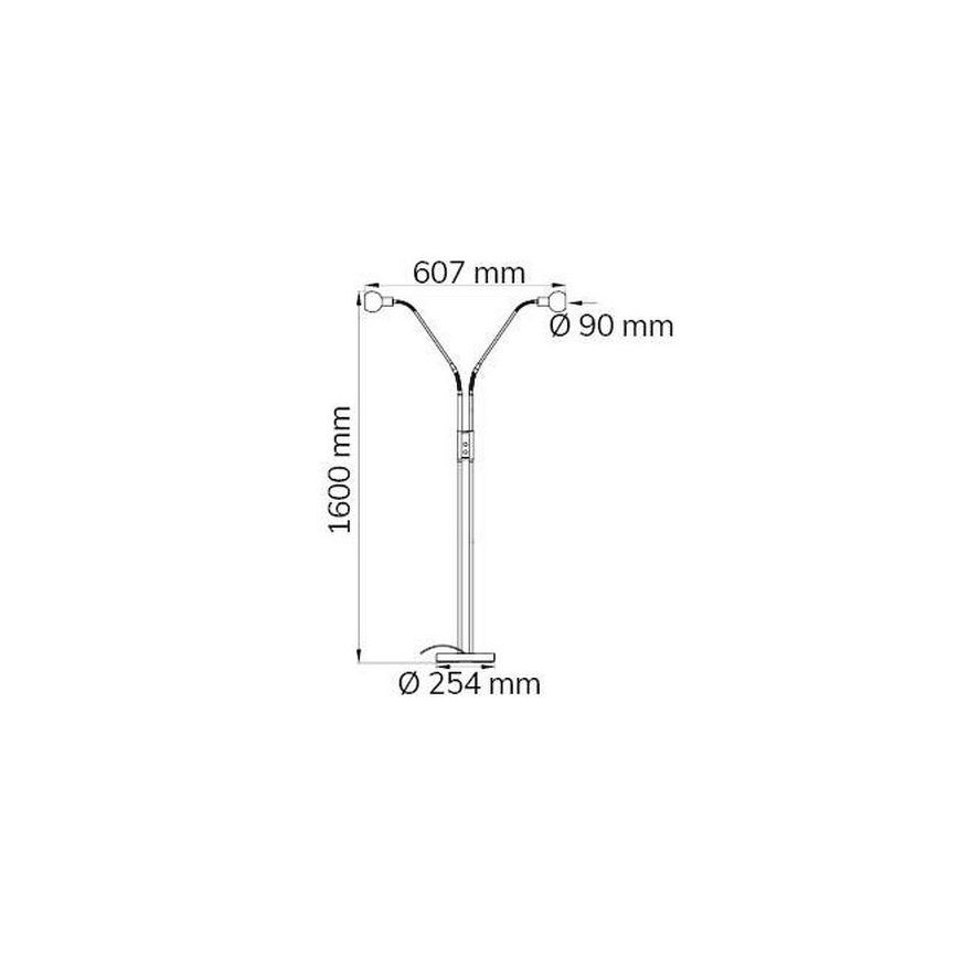 Wofi 307102640000 - LED Ściemnialna lampa podłogowa NOIS 2xLED/5W/230V