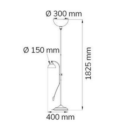 Wofi 3128.02.09.0000 - Lampa stojąca LACCHINO 1xE27/120W/230V + 1xE14/40W