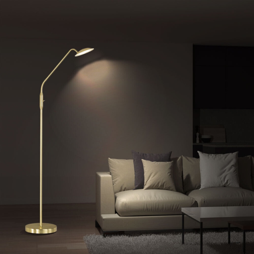 Wofi 3446.01.32.7000 - LED Ściemnialna lampa podłogowa ORTA LED/12W/230V mosiądz