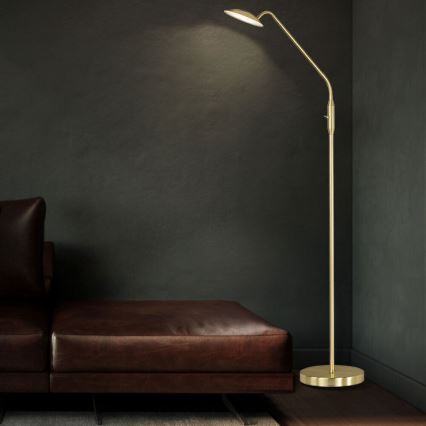 Wofi 3446.01.32.7000 - LED Ściemnialna lampa podłogowa ORTA LED/12W/230V mosiądz