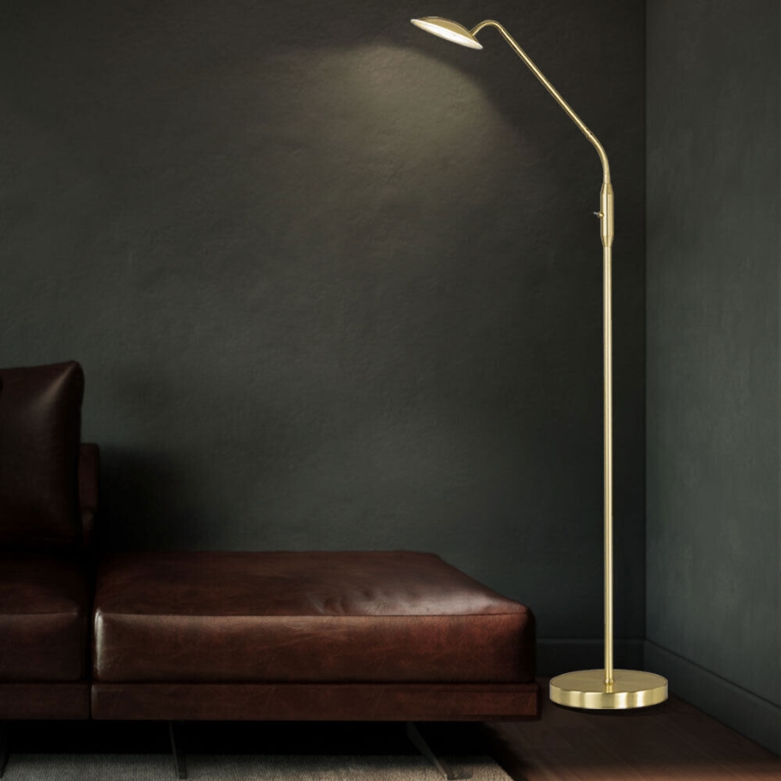 Wofi 3446.01.32.7000 - LED Ściemnialna lampa podłogowa ORTA LED/12W/230V mosiądz