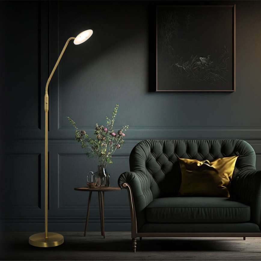 Wofi 3446.01.32.7000 - LED Ściemnialna lampa podłogowa ORTA LED/12W/230V mosiądz