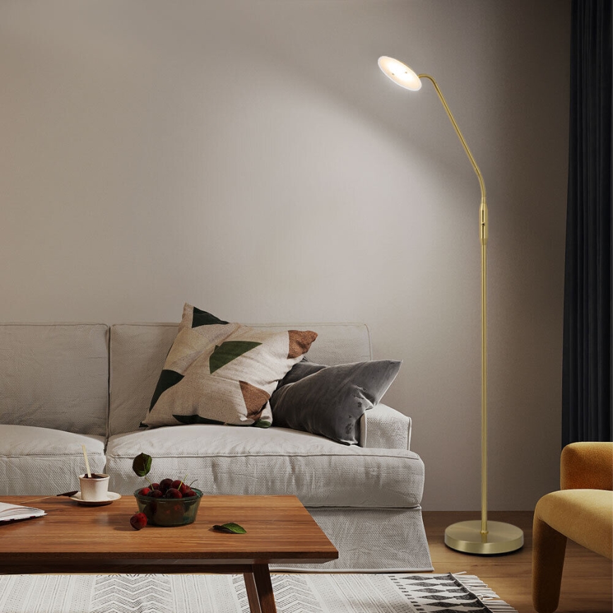 Wofi 3446.01.32.7000 - LED Ściemnialna lampa podłogowa ORTA LED/12W/230V mosiądz