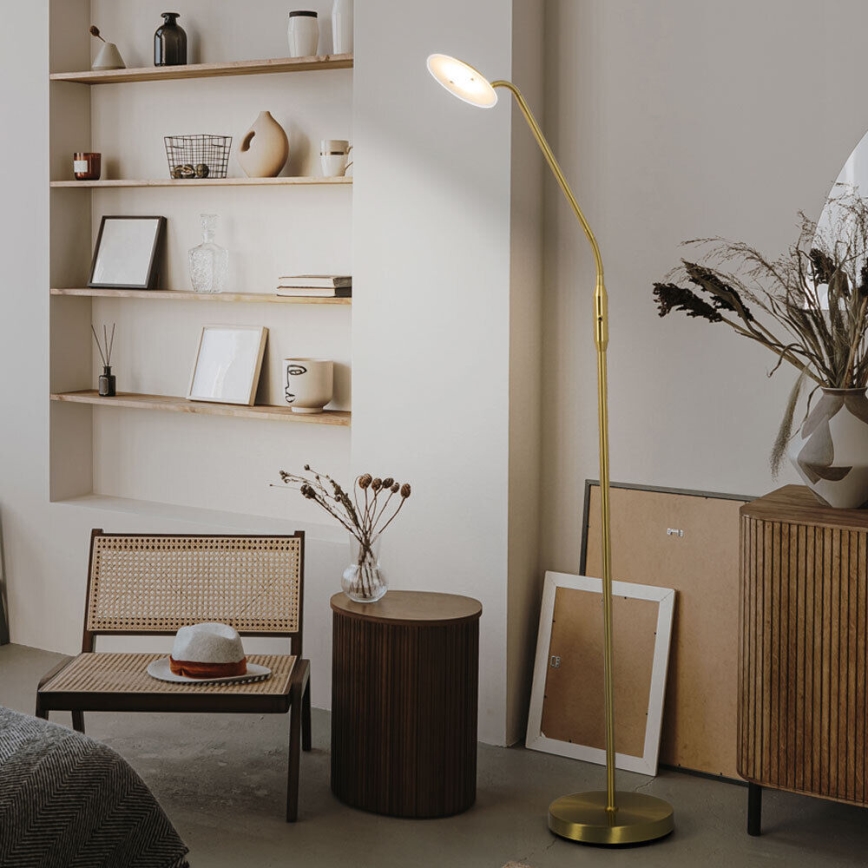 Wofi 3446.01.32.7000 - LED Ściemnialna lampa podłogowa ORTA LED/12W/230V mosiądz