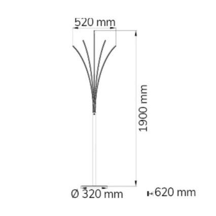 Wofi 3557.05.01.0000 - LED Ściemnialna lampa podłogowa BENETT LED/24W/230V