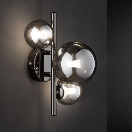 Wofi 4014.03.24.9000 - LED Kinkiet VILLA 3xG9/3W/230V czarny/chrom błyszczący