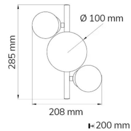 Wofi 4014.03.24.9000 - LED Kinkiet VILLA 3xG9/3W/230V czarny/chrom błyszczący