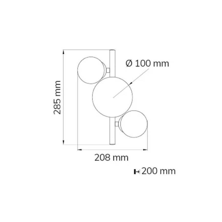 Wofi 4014.03.24.9000 - LED Kinkiet VILLA 3xG9/3W/230V czarny/chrom błyszczący