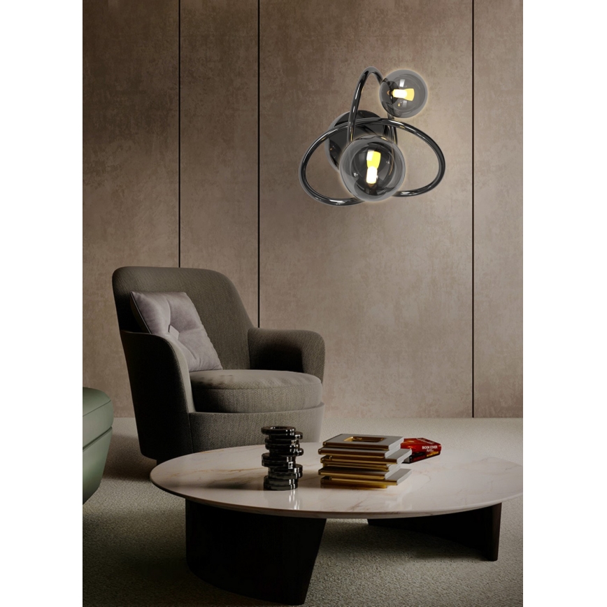 Wofi 4014-205 - LED Kinkiet NANCY 2xG9/3,5W/230V czarny/chrom błyszczący