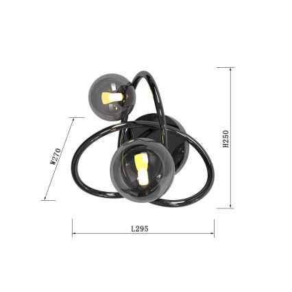 Wofi 4014-205 - LED Kinkiet NANCY 2xG9/3,5W/230V czarny/chrom błyszczący