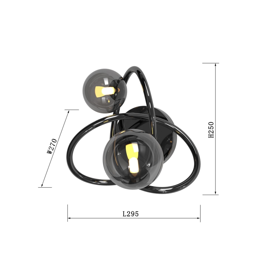 Wofi 4014-205 - LED Kinkiet NANCY 2xG9/3,5W/230V czarny/chrom błyszczący