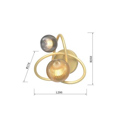 Wofi 4015-204 - LED Kinkiet METZ 2xG9/3,5W/230V złoty/szary