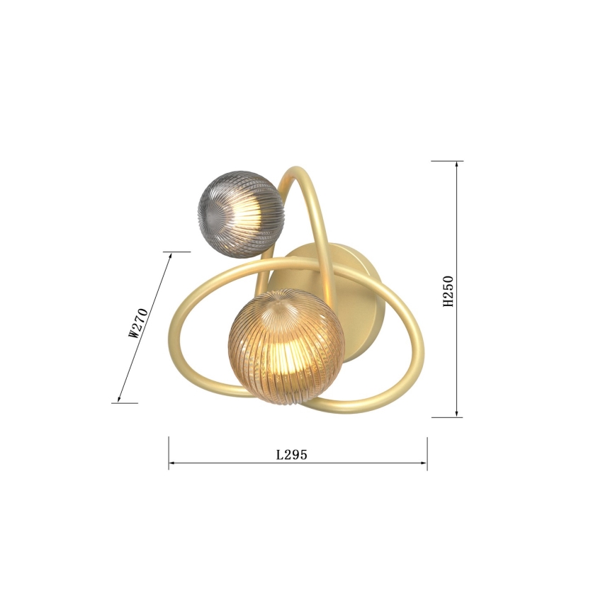 Wofi 4015-204 - LED Kinkiet METZ 2xG9/3,5W/230V złoty/szary