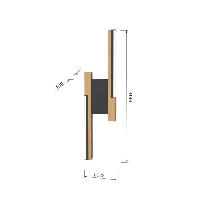 Wofi 4031-206 - LED Ściemnialna lampa ścienna PALERMO 11W/230V drewno/czarny