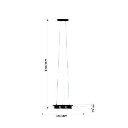 Wofi 5006-302 - LED Żyrandol ściemnialny na lince LANNION LED/19W/230V