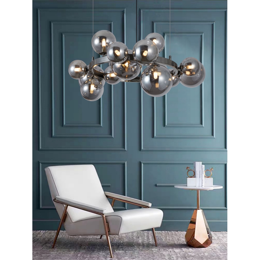 Wofi 5014-1505W - LED Żyrandol na lince VILLA 15xG9/3W/230V czarny