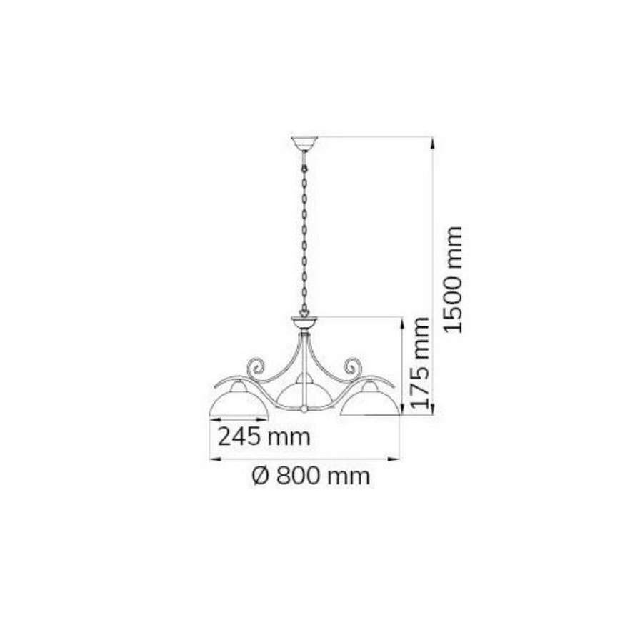 Wofi 5128.03.09.0000 - Żyrandol na łańcuchu LACCHINO 3xE27/60W/230V