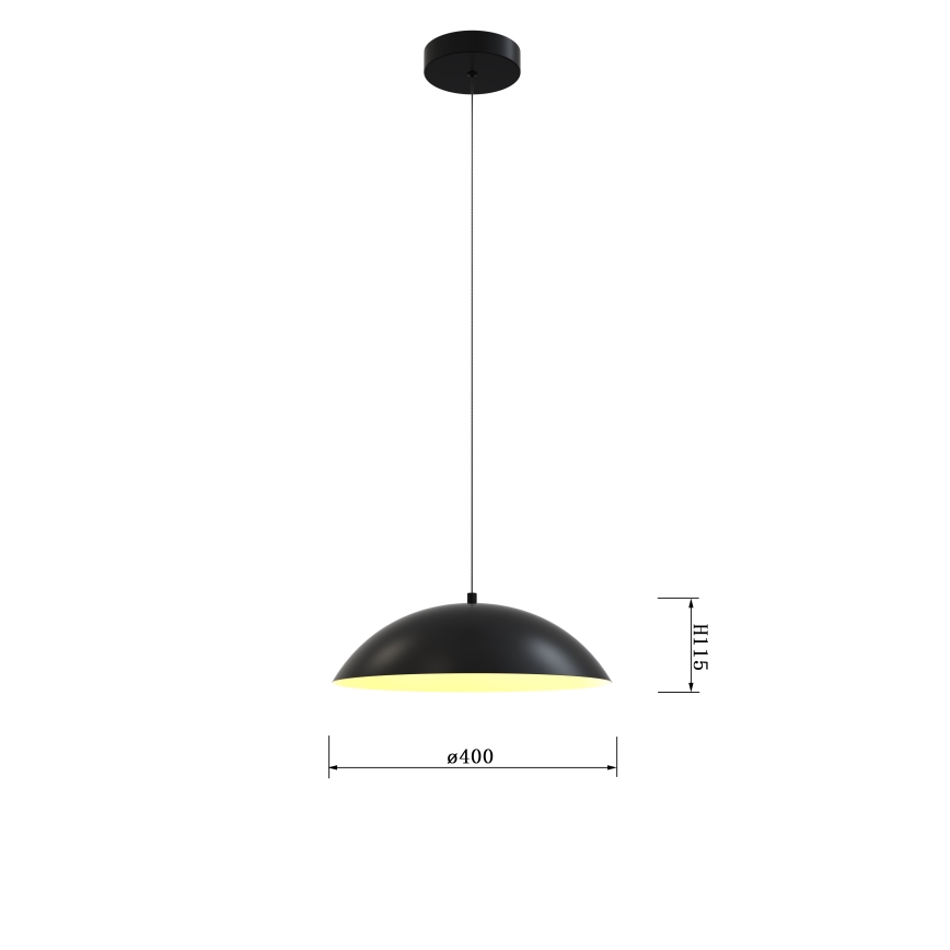 Wofi 6001-104 - LED Żyrandol ściemnialny na lince ROSCOFF LED/19W/230V czarne/złoty