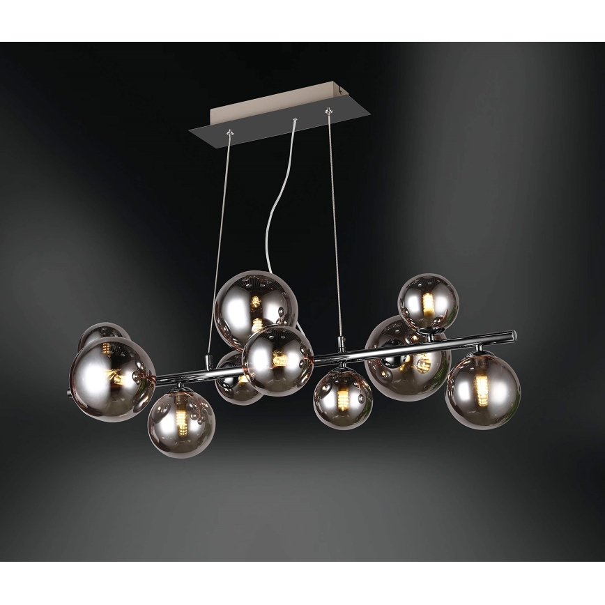 Wofi 6014.10.24.9000 - Lampa wisząca LED na linkach VILLA 10xG9/3W/230V czarny/błyszczący chrom