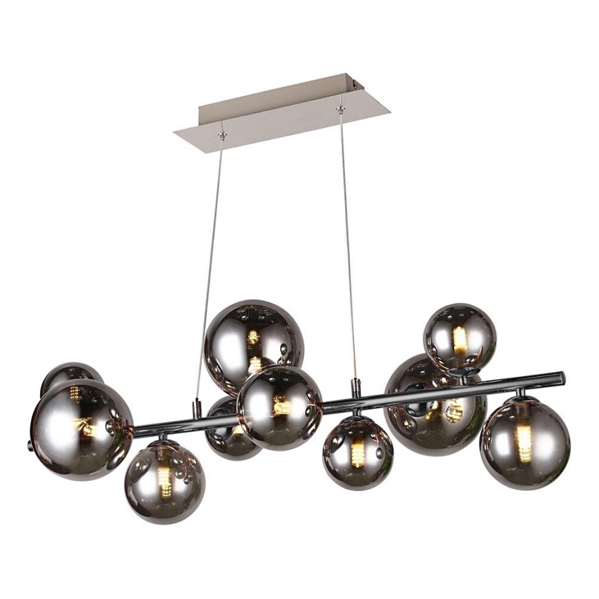 Wofi 6014.10.24.9000 - LED Żyrandol na lince VILLA 10xG9/3W/230V czarny/chrom błyszczący