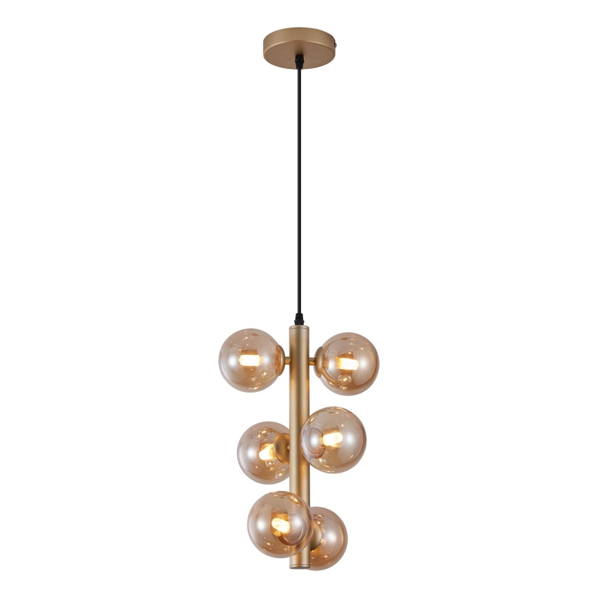 Wofi 6014-601W - LED Żyrandol na lince VILLA 6xG9/3W/230V złoty