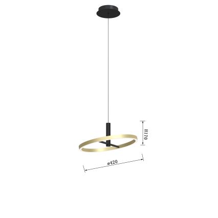 Wofi 6016-104L - LED Ściemnialny żyrandol na lince BREST LED/19W/230V czarny/złoty