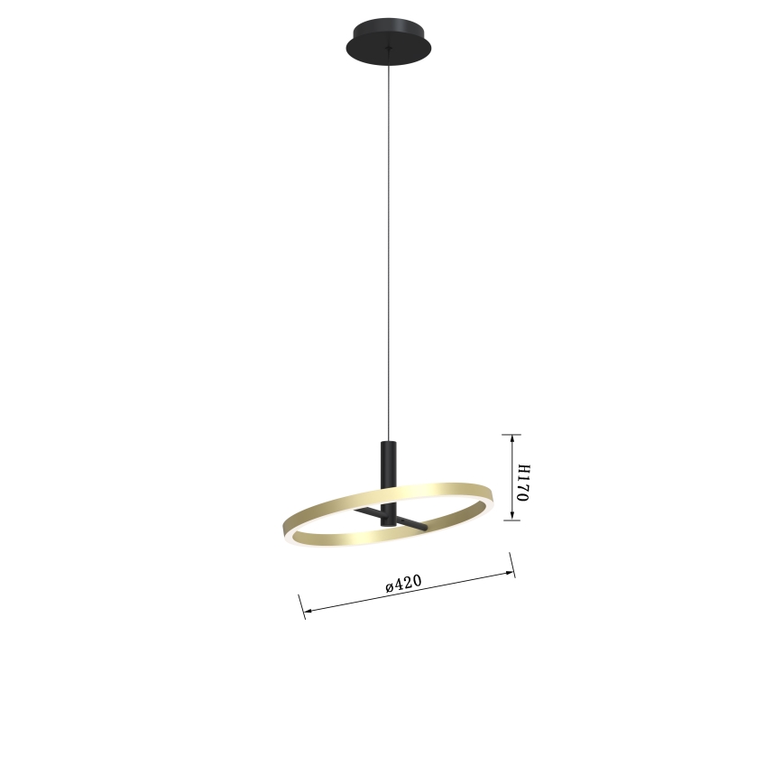 Wofi 6016-104L - LED Ściemnialny żyrandol na lince BREST LED/19W/230V czarny/złoty