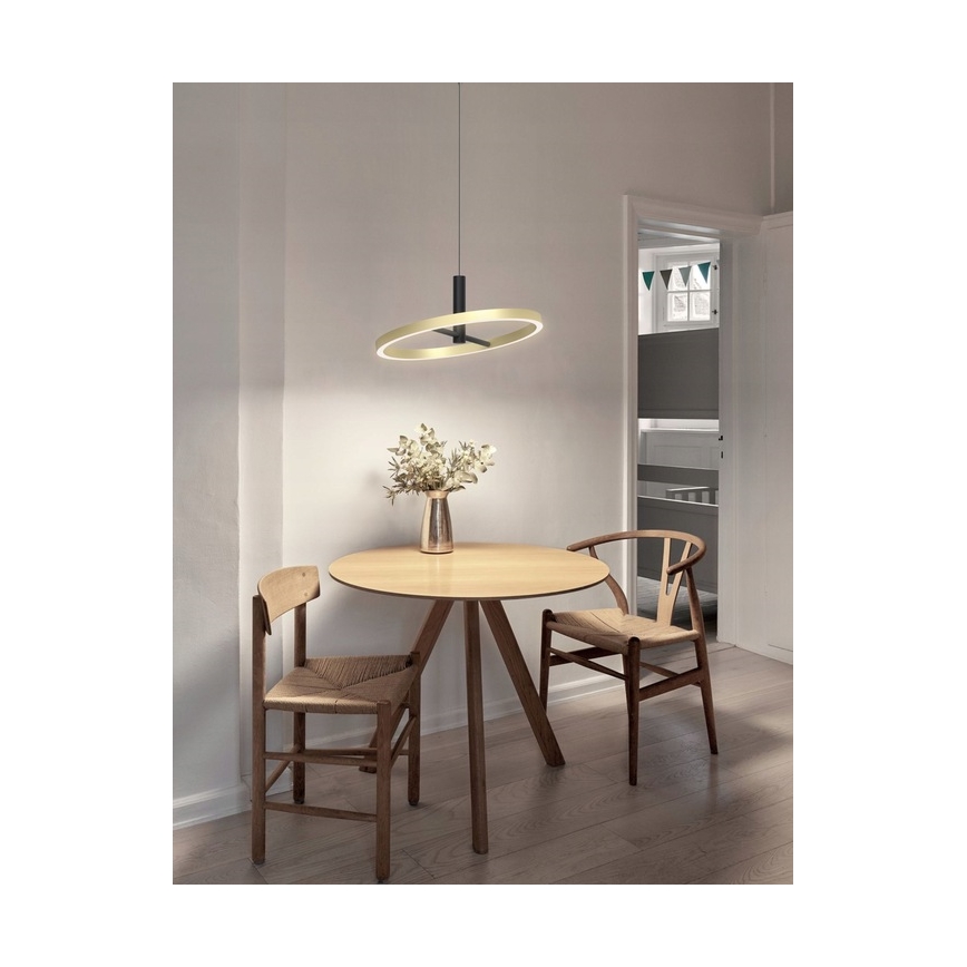 Wofi 6016-104L - LED ściemnialna lampa wisząca na linkach BREST LED/19W/230V Ø 42 cm czarna/złota
