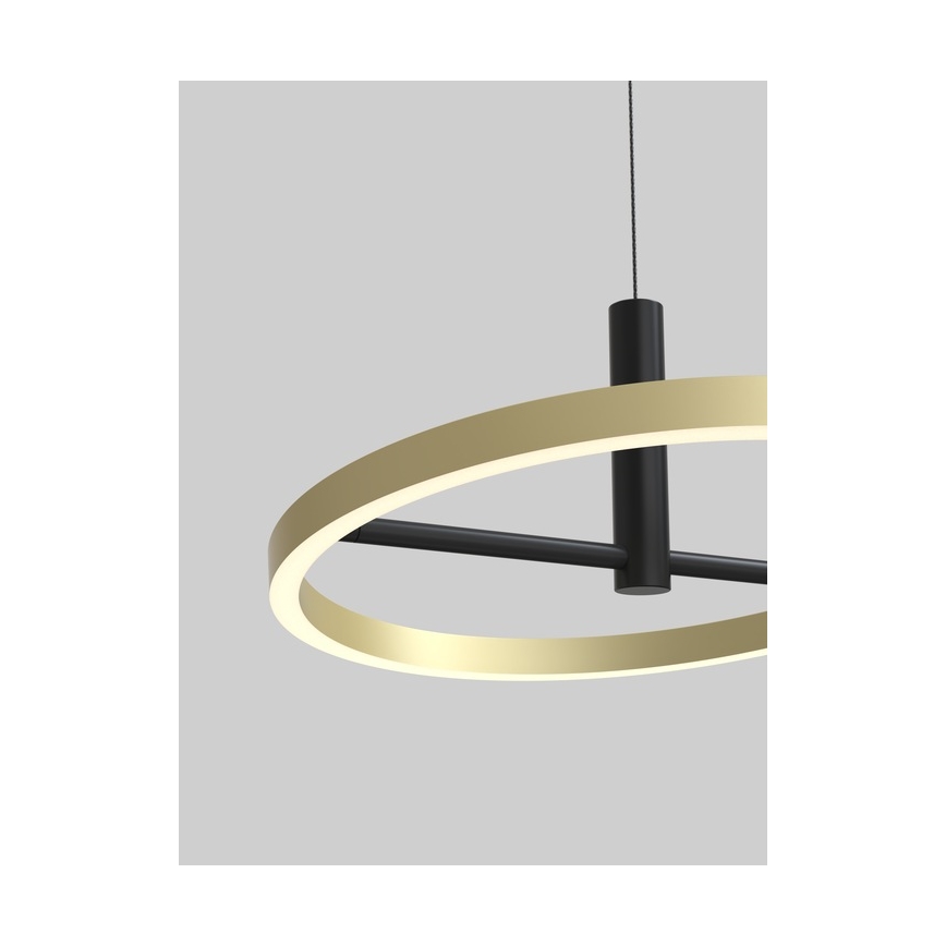 Wofi 6016-104L - LED ściemnialna lampa wisząca na linkach BREST LED/19W/230V Ø 42 cm czarna/złota