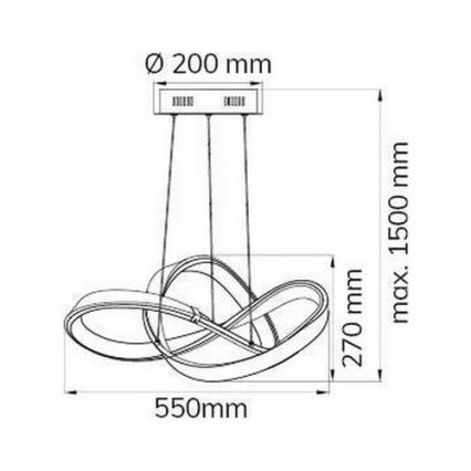 Wofi 6134.01.88.9000 - LED Ściemnialny żyrandol na lince INDIGO LED/44W/230V