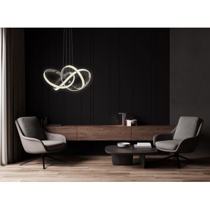 Wofi 6134-105L - LED Żyrandol ściemnialny na lince INDIGO LED/50W/230V czarny/chrom błyszczący