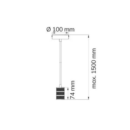 Wofi 6201.01.64.7000 - Żyrandol na lince MASSA 1xE27/60W/230V brąz