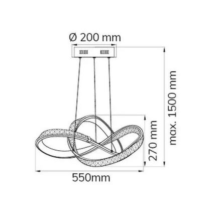 Wofi 6912.01.01.7000 - LED Żyrandol ściemnialny na lince PRISMA LED/25W/230V