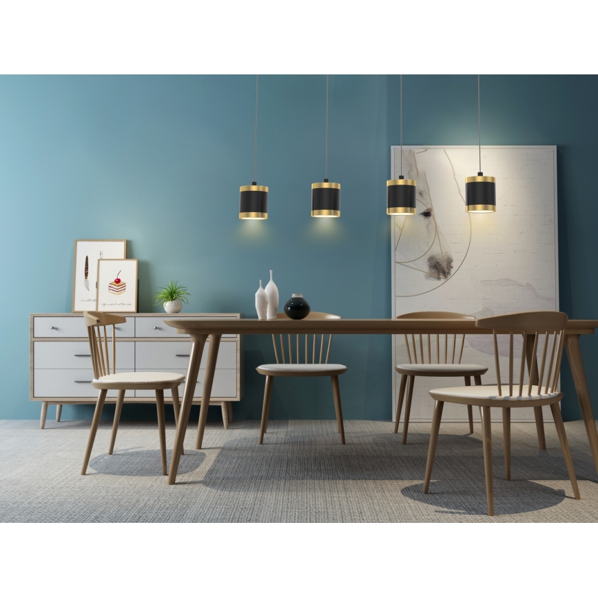 Wofi 7003-404 - LED Żyrandol ściemnialny na lince TOULOUSE LED/34W/230V czarne/złoty