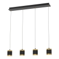 Wofi 7003-404 - Ściemnialny żyrandol LED na linkach TOULOUSE 4xLED/8,5W/230V czarny/złoty