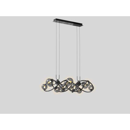 Wofi 7014-1405 - LED Żyrandol na lince NANCY 14xG9/3,5W/230V czarny/chrom błyszczący