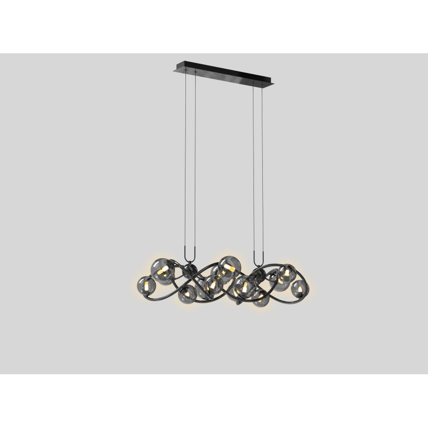 Wofi 7014-1405 - LED Żyrandol na lince NANCY 14xG9/3,5W/230V czarny/chrom błyszczący