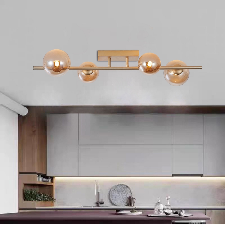 Wofi 7014-401W - LED Żyrandol natynkowy VILLA 4xG9/3W/230V złoty