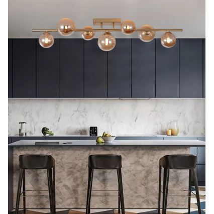 Wofi 7014-701W - LED Żyrandol natynkowy VILLA 7xG9/3W/230V złoty