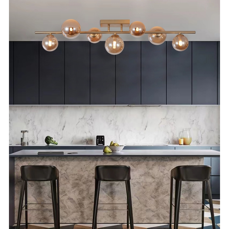 Wofi 7014-701W - LED Żyrandol natynkowy VILLA 7xG9/3W/230V złoty